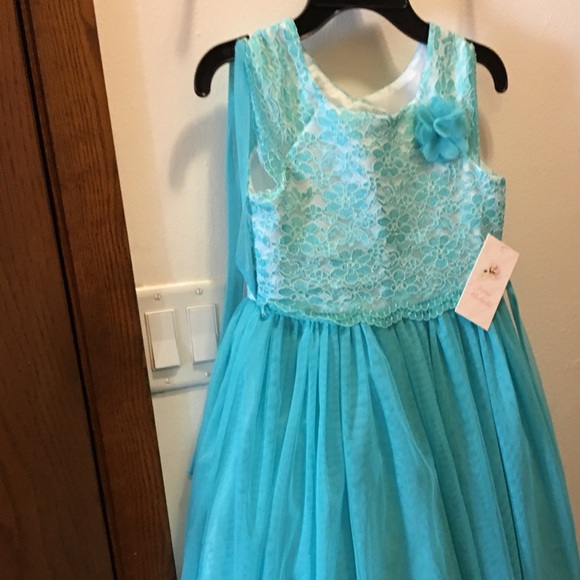 Little girls turquoise Easter dress Quantity 2 - Picture 2 of 5